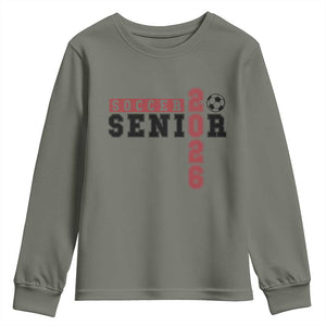 Soccer Senior Class of 2026 Typography Graphic Youth Sweatshirt High School Varsity Athlete Graduation Gift