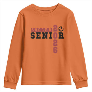 Soccer Senior Class of 2026 Typography Graphic Youth Sweatshirt High School Varsity Athlete Graduation Gift