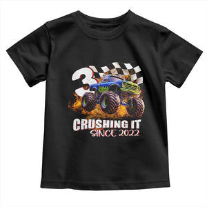 Monster Truck Birthday Toddler T Shirt Happy 3rd Bday Party 3 Years Old Boy TS02 Black Print Your Wear