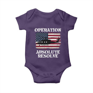 Operation Absolute Resolve Baby Onesie US Military Extraction Mission American Flag TS02 Purple Print Your Wear