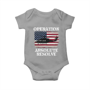 Operation Absolute Resolve Baby Onesie US Military Extraction Mission American Flag TS02 Sport Gray Print Your Wear