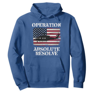 Operation Absolute Resolve Hoodie US Military Extraction Mission American Flag TS02 Royal Blue Print Your Wear