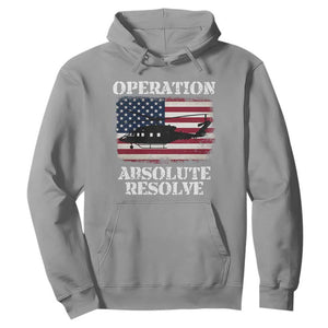 Operation Absolute Resolve Hoodie US Military Extraction Mission American Flag TS02 Sport Gray Print Your Wear