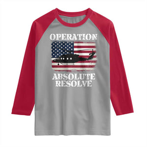 Operation Absolute Resolve Raglan Shirt US Military Extraction Mission American Flag TS02 Sport Gray Red Print Your Wear