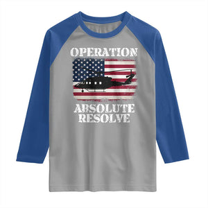 Operation Absolute Resolve Raglan Shirt US Military Extraction Mission American Flag TS02 Sport Gray Royal Print Your Wear