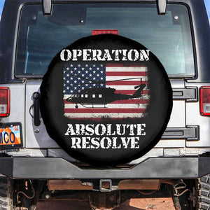 Operation Absolute Resolve Spare Tire Cover US Military Extraction Mission American Flag TS02 No hole Black Print Your Wear