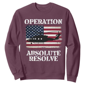 Operation Absolute Resolve Sweatshirt US Military Extraction Mission American Flag TS02 Maroon Print Your Wear