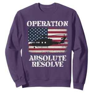 Operation Absolute Resolve Sweatshirt US Military Extraction Mission American Flag TS02 Purple Print Your Wear