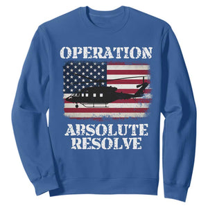 Operation Absolute Resolve Sweatshirt US Military Extraction Mission American Flag TS02 Royal Blue Print Your Wear