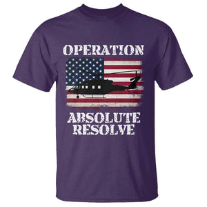 Operation Absolute Resolve T Shirt US Military Extraction Mission American Flag TS02 Purple Print Your Wear