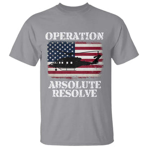 Operation Absolute Resolve T Shirt US Military Extraction Mission American Flag TS02 Sport Gray Print Your Wear