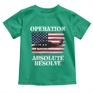 Operation Absolute Resolve Toddler T Shirt US Military Extraction Mission American Flag TS02 Irish Green Print Your Wear