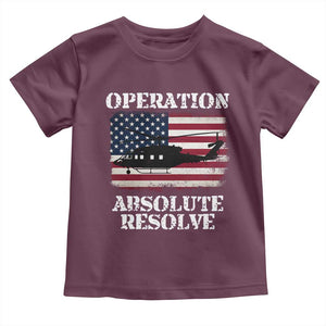 Operation Absolute Resolve Toddler T Shirt US Military Extraction Mission American Flag TS02 Maroon Print Your Wear