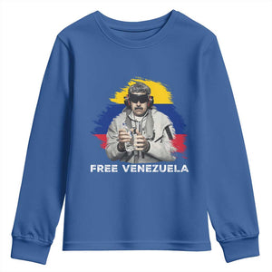 Free Venezuela Maduro Youth Sweatshirt Political Satire TS02 Royal Blue Print Your Wear