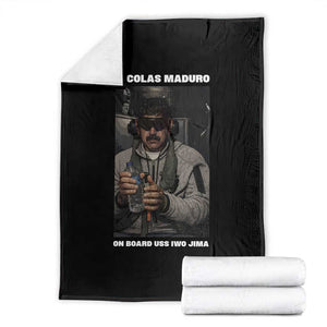 Maduro Captured Meme Throw Blanket On Board USS Iwo Jima Political Satire TS02 Black Print Your Wear