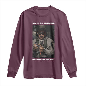 Maduro Captured Meme Long Sleeve Shirt On Board USS Iwo Jima Political Satire TS02 Maroon Print Your Wear
