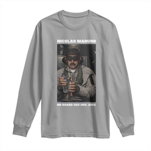 Maduro Captured Meme Long Sleeve Shirt On Board USS Iwo Jima Political Satire TS02 Sport Gray Print Your Wear