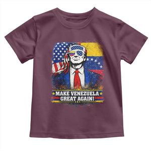 Make Venezuela Great Again Toddler T Shirt Patriotic Trump American Venezuelan Flags TS02 Maroon Print Your Wear