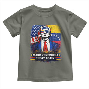 Make Venezuela Great Again Toddler T Shirt Patriotic Trump American Venezuelan Flags TS02 Military Green Print Your Wear