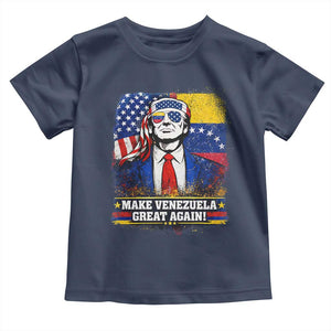 Make Venezuela Great Again Toddler T Shirt Patriotic Trump American Venezuelan Flags TS02 Navy Print Your Wear
