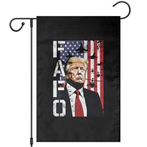 Patriotic Trump American Flag and Fighter Jet Graphic Garden Flag TS02 Black Print Your Wear