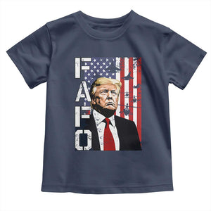 Patriotic Trump American Flag and Fighter Jet Graphic Toddler T Shirt TS02 Navy Print Your Wear