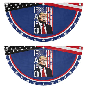 American Trump American Flag and Fighter Jet Graphic Patriotic Fan Flag