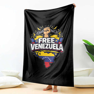 Free Venezuela Raised Fist Throw Blanket Libre Venezuelan Flag Map Liberation TS02 Print Your Wear