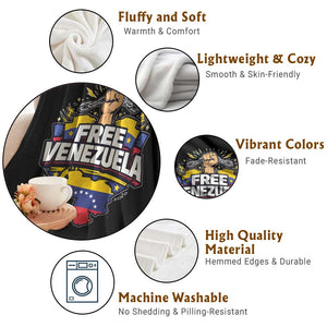 Free Venezuela Raised Fist Throw Blanket Libre Venezuelan Flag Map Liberation TS02 Print Your Wear