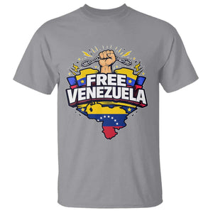 Free Venezuela Raised Fist T Shirt Libre Venezuelan Flag Map Liberation TS02 Sport Gray Print Your Wear
