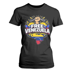 Free Venezuela Raised Fist T Shirt For Women Libre Venezuelan Flag Map Liberation TS02 Black Print Your Wear