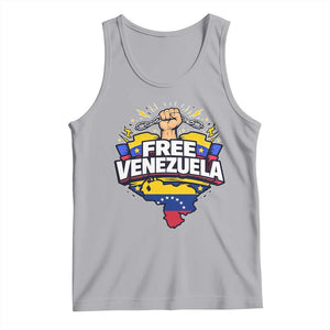 Free Venezuela Raised Fist Tank Top Libre Venezuelan Flag Map Liberation TS02 Athletic Heather Print Your Wear