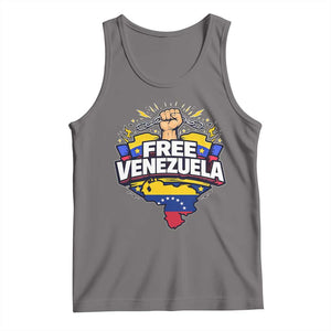 Free Venezuela Raised Fist Tank Top Libre Venezuelan Flag Map Liberation TS02 Deep Heather Print Your Wear