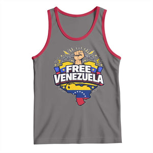 Free Venezuela Raised Fist Tank Top Libre Venezuelan Flag Map Liberation TS02 Deep Heather Red Print Your Wear
