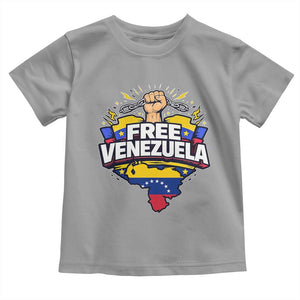 Free Venezuela Raised Fist Toddler T Shirt Libre Venezuelan Flag Map Liberation TS02 Sport Gray Print Your Wear