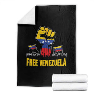 Free Venezuela Flag Throw Blanket Raised Fist Resistance for Liberation Supporters TS02 Black Print Your Wear