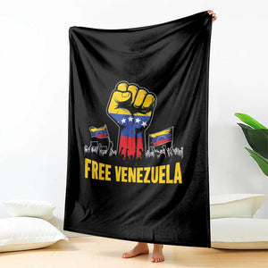 Free Venezuela Flag Throw Blanket Raised Fist Resistance for Liberation Supporters TS02 Print Your Wear