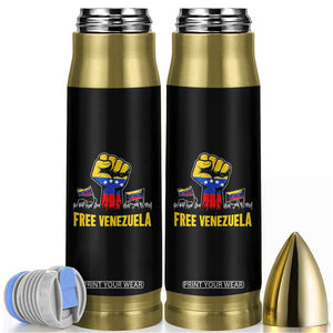 Free Venezuela Flag Bullet Tumbler Raised Fist Resistance for Liberation Supporters TS02 Black Print Your Wear