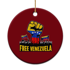 Free Venezuela Flag Ceramic Ornament Raised Fist Resistance for Liberation Supporters TS02 1pc Red Print Your Wear
