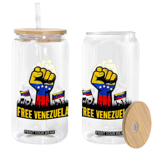 Free Venezuela Flag Glass Can Raised Fist Resistance for Liberation Supporters TS02 Print Your Wear