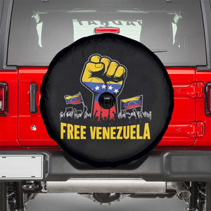 Free Venezuela Flag Spare Tire Cover Raised Fist Resistance for Liberation Supporters TS02 Black Print Your Wear
