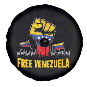 Free Venezuela Flag Spare Tire Cover Raised Fist Resistance for Liberation Supporters TS02 Print Your Wear