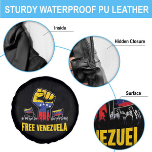 Free Venezuela Flag Spare Tire Cover Raised Fist Resistance for Liberation Supporters TS02 Print Your Wear