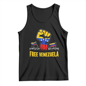 Free Venezuela Flag Tank Top Raised Fist Resistance for Liberation Supporters TS02 Black Print Your Wear