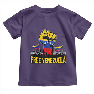 Free Venezuela Flag Toddler T Shirt Raised Fist Resistance for Liberation Supporters TS02 Purple Print Your Wear