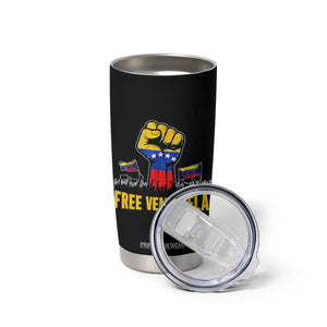 Free Venezuela Flag Tumbler Cup Raised Fist Resistance for Liberation Supporters TS02 Print Your Wear