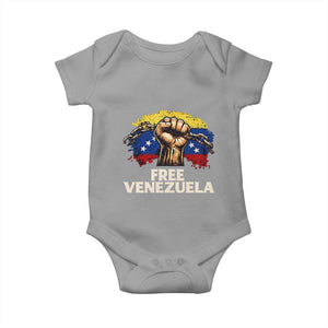 Free Venezuela Flag Chain Breaker Baby Onesie Powerful Liberation for Liberation Supporters TS02 Sport Gray Print Your Wear