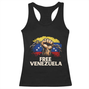 Free Venezuela Flag Chain Breaker Racerback Tank Top Powerful Liberation for Liberation Supporters TS02 Black Print Your Wear