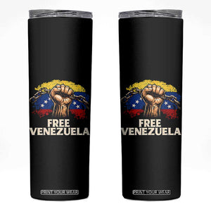 Free Venezuela Flag Chain Breaker Skinny Tumbler Powerful Liberation for Liberation Supporters TS02 Black Print Your Wear