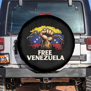Free Venezuela Flag Chain Breaker Spare Tire Cover Powerful Liberation for Liberation Supporters TS02 No hole Black Print Your Wear